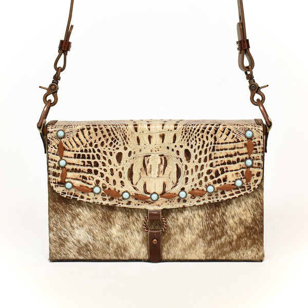 バッグ \"BROWN BAG\" WORK SHOULDER BAG PEBBLE SHOULDER BAG BROWN MEDIUM - Vegan Leather with Gold