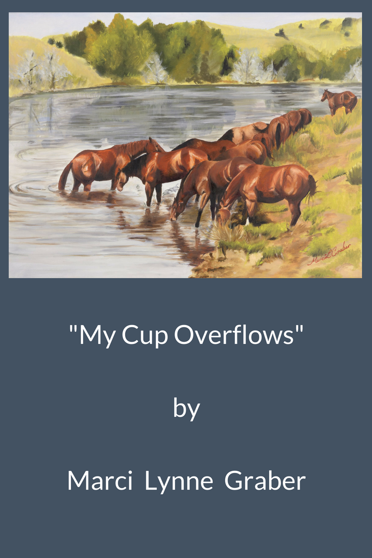Western Art Oil Painting My Cup Overflows