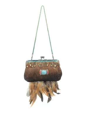 Designer Evening Bag - The Feather Peak Collection front view