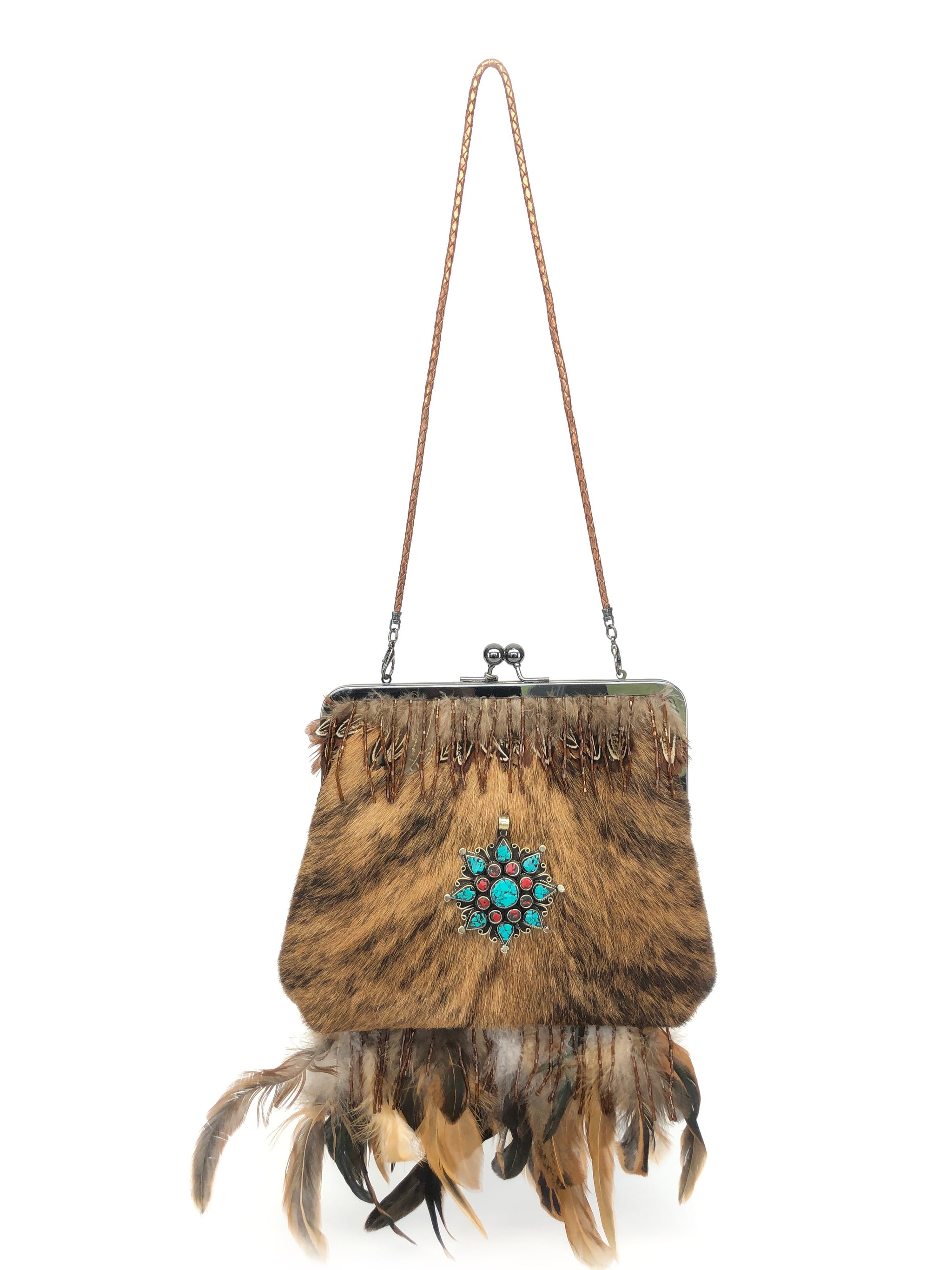 Unique Evening Bag - The Feather Peak II Light Brindle
